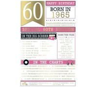 2025 60th Female Birthday Card - 1965 Was A Special Year - 60 Pink 9x6"