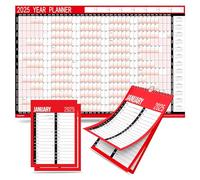 2025 A1 & A3 Year Planner Combo - Large Wall Planner Pack with UK Holidays & Notable Dates - A1 Non-Spiral and A3 Spiral-Bound Perfect for Home, Office, School & Business Organization