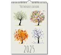 2025 A4 Colourful Trees Calendar. One Month to View. Wall Calendar by Absolutely Yours.