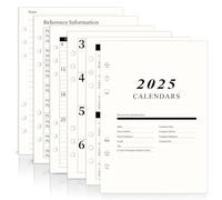 2025 A5 Weekly & Monthly Planner Binder Refill Insert - 5.8" x 8.3", 100GSM Paper, Monday Started, 6 Hole Punched for Refillable A5 Binder with Calendar, Contact Pages and Notes