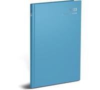 2025 A6 Week to View Diary, Hardback Cover with Ribbon Marker, Full Year Planner (Sky Blue)