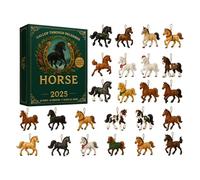 - 2025 - Acrylic, 24-Day Christmas Countdown Calendar with 2D Horse Pendant, Countdown Surprise for Animal Lovers and Collectors