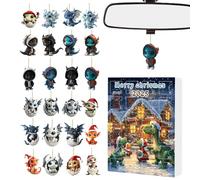 2025 - Acrylic Black Dragon Ornament, 24 Days Christmas Countdown | Cute 2D Holiday Tree Hanging Decoration Cute Festive Countdown Gift for Home Holiday Celebration