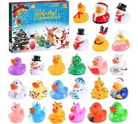 2025 Advent Calendar, 2525 Baby Advent Calendar, 24 Days Christmas Countdown Calendars with 24 Rubber Ducks Toys, Mini Toys and Numbers to Collect (E)