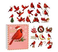 2025 Advent Calendar,2D Acrylic with 24 Days Countdown - Countdown Calendar Christmas Decorations - For Adults Bird Lovers Home Decor Wall Window Office Holiday Party
