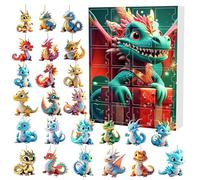 2025 Advent Calendar Dragon,24 Days Christmas Countdown Set With Dragon Ornaments Pendants,Xmas Acrylic Dragon Ornaments Pendants,Dragons Christmas Tree Decorations Holiday Gifts Party Favors