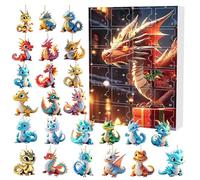 2025 Advent Calendar Dragon,24 Days Christmas Countdown Set With Dragon Ornaments Pendants,Xmas Acrylic Dragon Ornaments Pendants,Dragons Christmas Tree Decorations Holiday Gifts Party Favors