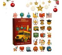 2025 Advent Calendar for 2D Acrylic 24 Pieces Funny Pendants | Educational Christmas Ornaments for Birthday Party Home Bedroom Living Room Classroom School Apartment