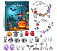 2025 Advent Calendar Halloween 24 Day Countdown Calendar with DIY Glow in the Dark & Cat's Eye Beaded Bracelet, Surprise Halloween Christmas Jewelry Gift for Kids Girls Daughter Niece Granddaughter