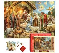2025 Advent Calendar Jigsaw Puzzle Nativity Scene 1008 Pieces Religious Christmas Countdown Puzzle, 24 Boxes The Birth of Jesus Puzzles for Adults, Jesus Christian Home Decor
