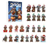 2025 Advent Calendar Kids, Cute Dog Advent Calendar 2025, 24 Day Christmas Countdown with 2D Flat Hanging Dachshund Decor, Gift for Dog Lovers