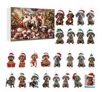 2025 Advent Calendar Kids, Unique Advent Calendar, 24 Day Christmas Countdown with 2D Flat Hanging Dachshund Decor, Gift for Dog Lovers