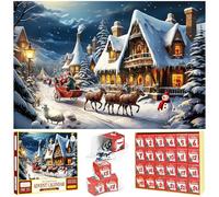 2025 Advent Calendar Puzzle 1008 Pieces, Christmas Jigsaw Puzzle, 24 Boxes Countdown to Xmas, Christmas Gifts for Adults and Kids, Birthday Gifts Home Decoration Puzzle