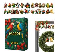 2025 Advent Calendar with Parrot Pendant - Christmas Countdown Advent Calendar for Adults | Festive Acrylic Ornament for Tree, Wreath, Gifts and Holiday Decoration