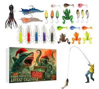 2025 Advent Calendars with Baits for Christmas Fish 24 Days 2025, Christmas Calendar Kit Fish Bait Advent | For Saltwater River Trout, Travel, Holiday,
