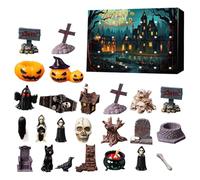 2025 advent calendarss Halloween Countdown Calendar with 24Pcs Spook Skulls Pumpkins Graveyard Ornaments, Surprise Halloween Holiday Decor Gift