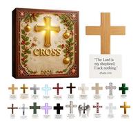 2025 Advent Cross - 2D Acrylic Christian Christmas Decoration | 20 Days Countdown Calendar with Religious Pendant - for Tree Car Rearview Mirror Wreath Wall Christmas