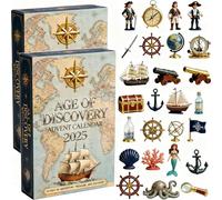 2025 Age of Discovery Collector’s Countdown Edition,24 Unique Maritime Exploration Figurines & Collectibles,24 Days Age of Discovery Advent Calendar for History Lovers & Discovery Fans (2PCs)