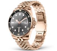 2025 AI Smart Watch for Men with Bluetooth Call, Heart Rate, Blood Pressure, SpO2, Sleep Monitor, 107 Sports Modes, Waterproof Round Watch, 1.19-inch AMOLED Watch Compatible Android and iOS Gold Metal