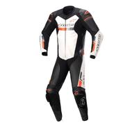 Alpinestars GP Force Chaser One Piece Motorcycle Leather Suit, black-white-red, size 54 for Men
