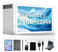 2025 Android 15 tablet, 10 inch tablets with 128GB storage, 14GB RAM 1TB expandable, dual 4G cellular tablets with keyboard support 5Ghz WiFi/Bluetooth 5.0, processor