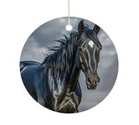 2025 Annual Christmas Ceramic A Dark Horse Ornaments Elegant Decorative Christmas Hanging Art Ornaments Decorations for Xmas Tree Wreath Holiday Party Wedding Keepsake Gift