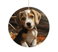 2025 Annual Christmas Ceramic Cute Beagle Ornaments Elegant Decorative Christmas Hanging Art Ornaments Decorations for Xmas Tree Wreath Holiday Party Wedding Keepsake Gift