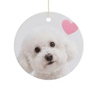 2025 Annual Christmas Ceramic Cute Dog Ornaments Elegant Decorative Christmas Hanging Art Ornaments Decorations for Xmas Tree Wreath Holiday Party Wedding Keepsake Gift