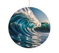 2025 Annual Christmas Ceramic Ocean Waves Ornaments Elegant Decorative Christmas Hanging Art Ornaments Decorations for Xmas Tree Wreath Holiday Party Wedding Keepsake Gift