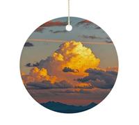 2025 Annual Christmas Ceramic Orange Sky Ornaments Elegant Decorative Christmas Hanging Art Ornaments Decorations for Xmas Tree Wreath Holiday Party Wedding Keepsake Gift