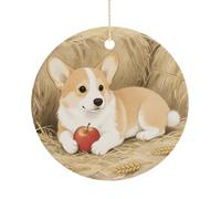 2025 Annual Christmas Ceramic Puppy Dog Ornaments Elegant Decorative Christmas Hanging Art Ornaments Decorations for Xmas Tree Wreath Holiday Party Wedding Keepsake Gift