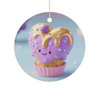 2025 Annual Christmas Ceramic Sweet Ice Cream Ornaments Elegant Decorative Christmas Hanging Art Ornaments Decorations for Xmas Tree Wreath Holiday Party Wedding Keepsake Gift