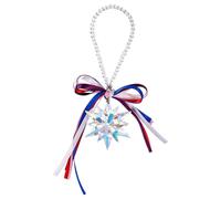 2025 Annual Christmas Crystal Ornament, Colorful Snowflake Star SunCatcher Crystal Ornament with Chain & Ribbon Holiday Christmas Tree Hanging Pendant Glass Decor & Gift