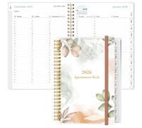 2025 Appointment Book & Planner - 2025 Daily Hourly Planner from January 2025 - December 2025, Weekly Appointment Book with 30-Minute Interval, Medium 6.4" x 8.5", Rose Leaf