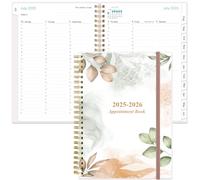 2025 Appointment Book & Planner - 2025 Daily Hourly Planner from January 2025 - December 2025, Weekly Appointment Book with 30-Minute Interval, Medium 6.4" x 8.5", Rose Leaf