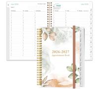 2025 Appointment Book & Planner - 2025 Daily Hourly Planner from January 2025 - December 2025, Weekly Appointment Book with 30-Minute Interval, Medium 6.4" x 8.5", Rose Leaf