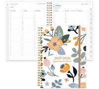 2025 Appointment Book & Planner - A5 Daily Hourly Planner from January 2025 - December 2025, Weekly Appointment Book with 30-Minute Interval, Medium 6.4" x 8.5", Rose Flowers