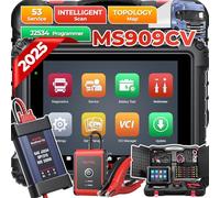 2025 Autel MaxiSys MS909CV Truck Scanner: Top Heavy Duty Truck Tool for Semi Commercial Cars, Updated of MS908CV with Intelligent Diagnosis, Topology, J2534 ECU Coding, 53+ Services, Active Test