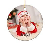 2025 Baby's First Christmas Personalised Christmas Baubles with Photo Custom Pendant for Ceramic Xmas Tree Decor