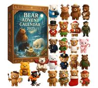 2025 Bear 24 Days Countdown Calendar with 2D Acrylic Bear Ornaments Xmas Advent Calendar for Girl Boy Bears Lovers