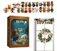 2025 Bear 2D Acrylic 26 x 18 cm Wall Hanging 24 Days | Decoration for , Doors, Bedrooms, Living Rooms, Offices, Schools, Parties |