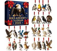2025 Bird Advent Calendar, 24 Days Christmas Countdown with 24 Acrylic Bird Ornaments, Unique Majestic Eagles, Hanging Christmas Tree Decorations, Gift for Birds Lovers & Families