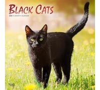 2025 Black Cats 2025 Monthly Square Wall Calendar Calendar 30 x 61 cm Plastic Free Embossed Cover