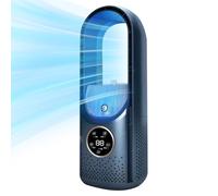 2025 Blade-Free Silent Portable Air Conditioner, Mini Cooling Fan No Blades With Humidifier Function, 6-Speed Multi-Function Evaporative Cooler With Night Light For Home And Office Desk (Blue)