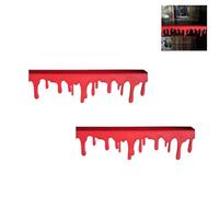 2025 Blood Drip Bookshelf Decor - Glow-in-The-Dark Shelf Edge with Realistic Blood Stains, Haunted House & Horror Room Decor for Halloween(2Pcs-A)