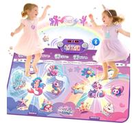 2025 Bluetooth Dance Mat for 2 Kids, 2-Player Interactive Dance Mats(4 Enhanced Modes), Music Dance Pad with LED Battery Box Toy, Christmas Birthday Merman&Unicorn Dancing Gift for Girls&Boys age 3-12