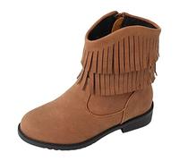 2025 Boots for Women Stylish Fringe Style Suede Leather Sandal for Girl Stylish Sandal Woman's Boots (Brown, 11.5)