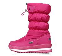2025 Boots for Women Women Winter Solid Color Thick Soled and Fleece Protective Snow Boots Slip on Womens Winter Wide (4) Hot Pink