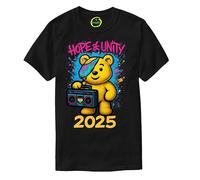 2025 Boys Girls Spotty Bear Hope and Unity Charity T-Shirt School Children Event Tee Top Black