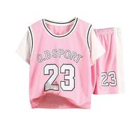 2025 Boys Summer Clothes Button Down Shirts Hawaiian Shirt Short Dinosaur Monster Print Top Sleeve Crew Neck Stylish Letter Pattern Set Daywear Merchandise Gift Pink